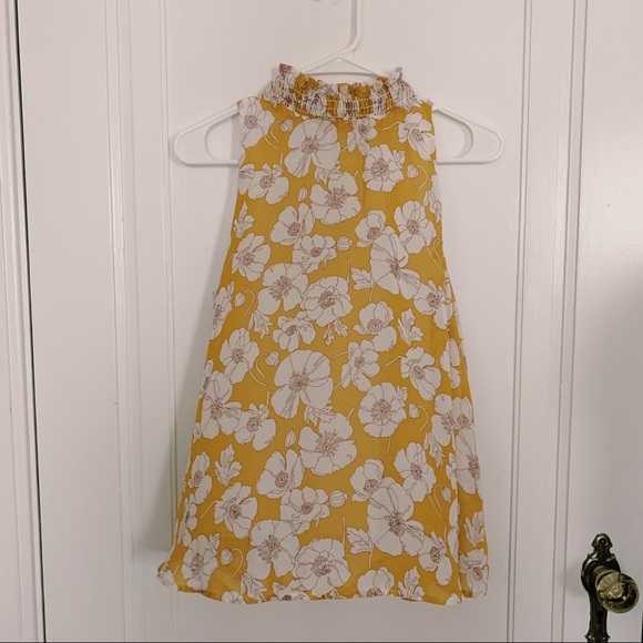 Veronica M Tops - •Veronica M.• yellow floral high neck tank top